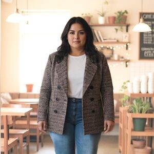 Maralyn & Me Junior’s Notched Collar Double-Breasted Peacoat Size 1X